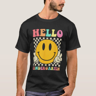 Hello Kindergarten Back To School Groovy Teacher S T-Shirt