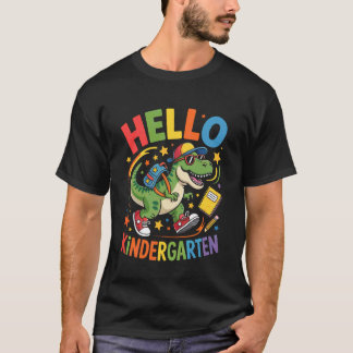 Hello Kindergarten Boy First Day Back to School Di T-Shirt