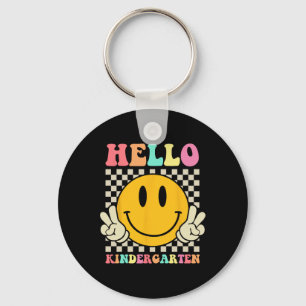 Hello Kindergarten Byck To School Groovy Teacher S Keychain