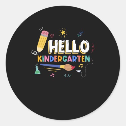 Hello Kindergarten Classic Round Sticker