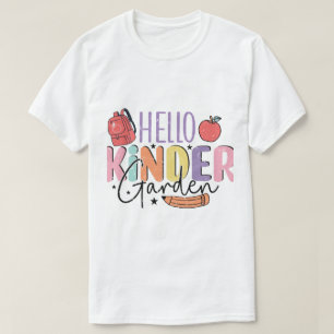 Hello Kindergarten Colorful Back-to-School T-Shirt