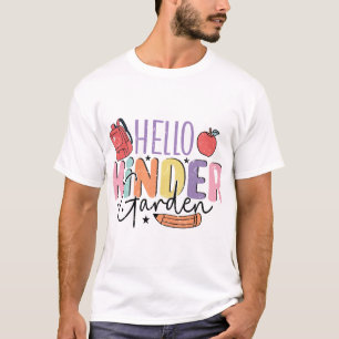 Hello Kindergarten Colorful Back-to-School T-Shirt