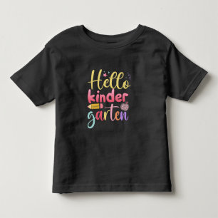 Hello Kindergarten Colorful Cute Toddler  T-shirt