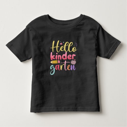 Hello Kindergarten Colorful Cute Toddler  Toddler T_shirt