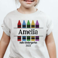 Hello Kindergarten Crayon Back to School Name
