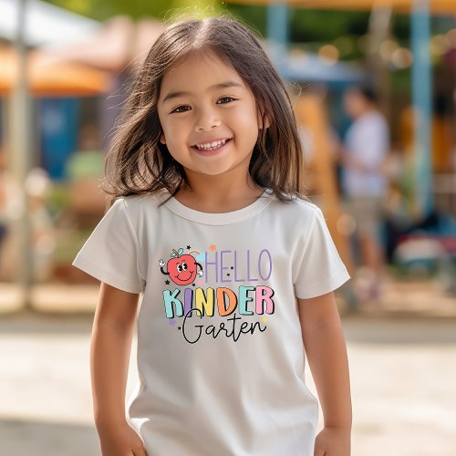Hello Kindergarten First Day of School Apple Toddler T_shirt