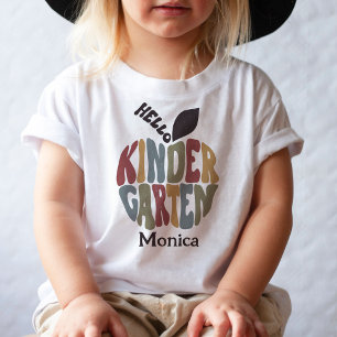 Hello Kindergarten First Day of School Cute Retro Toddler T-shirt