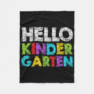Hello Kindergarten Funny Back To School Student &a Fleece Blanket