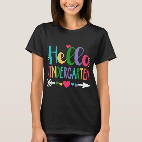 Hello Kindergarten Heart Teacher Student Back To S T_Shirt