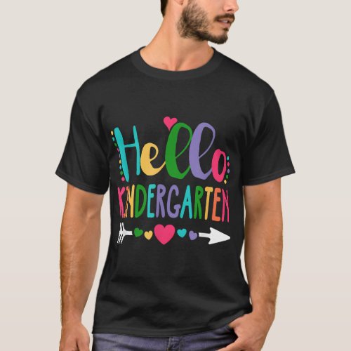 Hello Kindergarten Heart Teacher Student Back To S T_Shirt