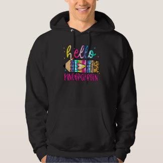 Hello Kindergarten Leopard Tie Dye Pencil Cute T Hoodie