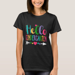 Hello Kindergarten Leopard Tie Dye Pencil Cute Te T-Shirt
