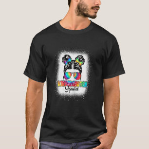Hello Kindergarten Messy Bun Girl Team Kinder Back T-Shirt