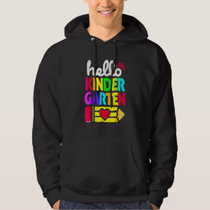 Hello Kindergarten Pencil Heart Back To School Tea Hoodie