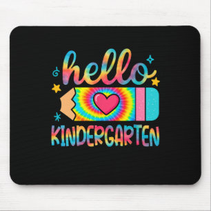 Hello Kindergarten Pencil Tie Dye Back To School K Mouse Pad