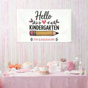 Hello Kindergarten Personalized Back To School Banner