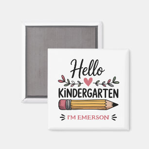 Hello Kindergarten Personalized Back To School Magnet