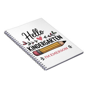 Hello Kindergarten Personalized Back To School Notebook