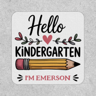 Hello Kindergarten Personalized Back To School Patch