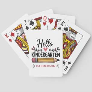 Hello Kindergarten Personalized Back To School Poker Cards