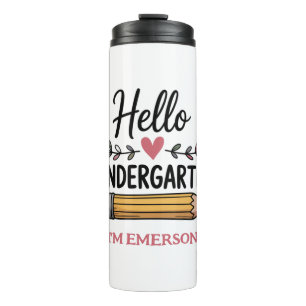 Hello Kindergarten Personalized Back To School Thermal Tumbler