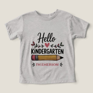 Hello Kindergarten Personalized Back To School Toddler T-shirt