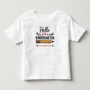 Hello Kindergarten Personalized Back To School Toddler T-shirt