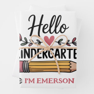 Hello Kindergarten Personalized Back To School Wrapping Paper Sheets