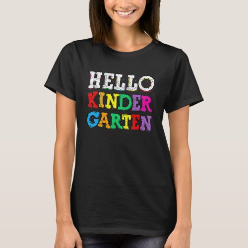 Hello Kindergarten Rainbow Back To School For Kids T_Shirt