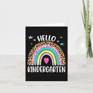 hello Kindergarten Rainbow first day back to Schoo Card