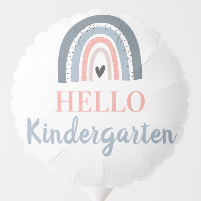 Hello Kindergarten Rainbow sign balloon (Back)