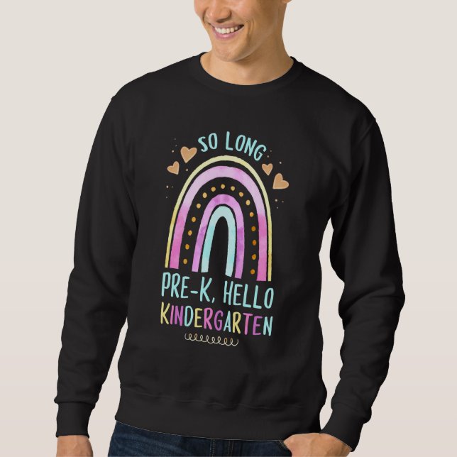 Hello Kindergarten Rainbow Tee So Long Pre-K (Front)