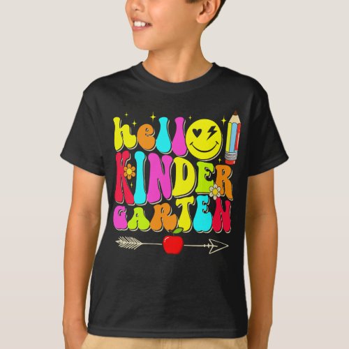 Hello Kindergarten Retro Back To School Teacher  T_Shirt