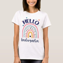 Hello Kindergarten Retro Rainbow for Teachers Girl