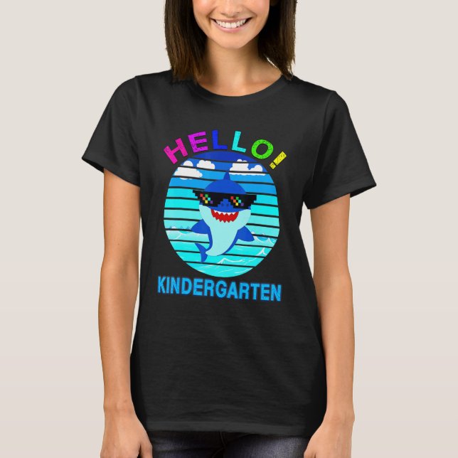 Hello Kindergarten Shark Baby T-Shirt (Front)