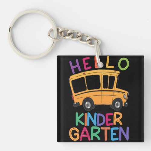 hello kindergarten shirt print template school bus keychain