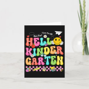 Hello Kindergarten Smile Face Back To School Teach Card