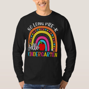 Hello Kindergarten So Long Preschool Rainbow Kids T-Shirt