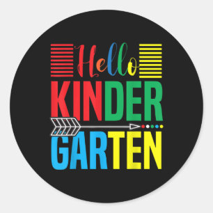 Hello Kindergarten Teacher Back To School Classic Round Sticker