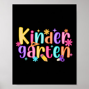 Hello Kindergarten Teacher Girls Kid Preppy Back T Poster