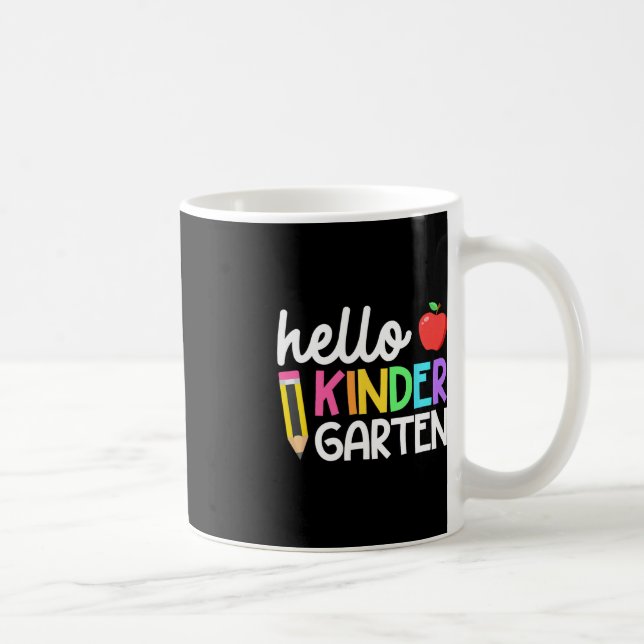 Hello Kindergarten Team Kinder Back to School Teac Coffee Mug (Right)