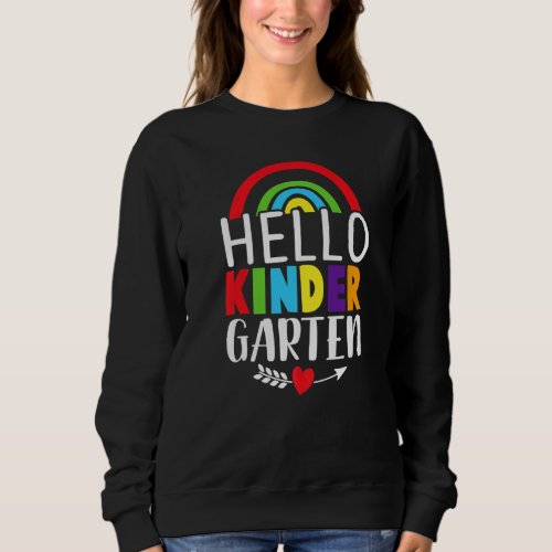 Hello Kindergarten Team Kinder Back to School Teac Sweatshirt