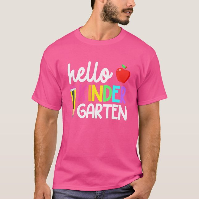 Hello Kindergarten Team Kinder Back To School Teac T-Shirt (Front)