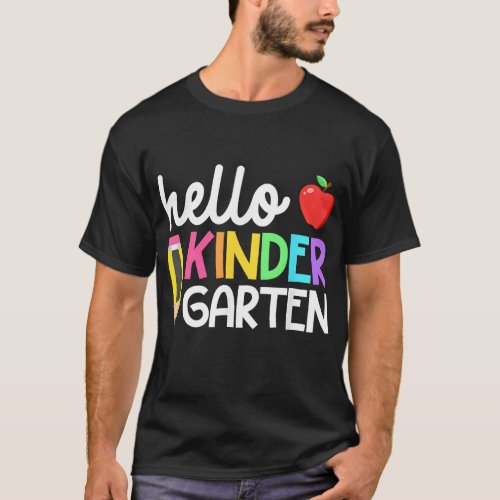 Hello Kindergarten Team Kinder Back to School Teac T_Shirt