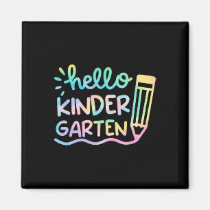 Hello Kindergarten Tie Dye Teachers Kids Back to S Magnet