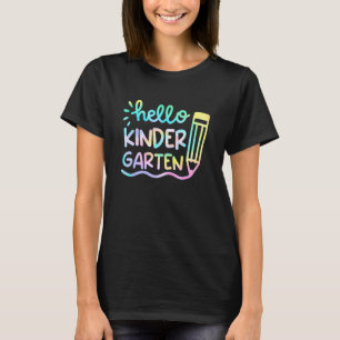 Hello Kindergarten Tie Dye Teachers Kids Back To S T-Shirt