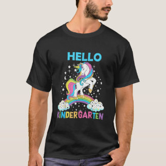 Hello Kindergarten Unicorn Here I Come Kindergarte T-Shirt