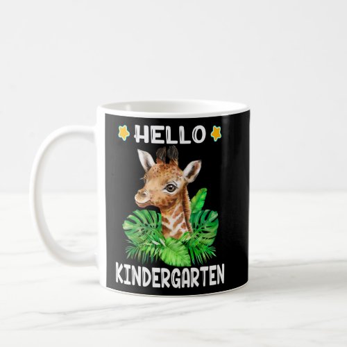 Hello Kindergarten With Baby Giraffe For Boys Girl Coffee Mug