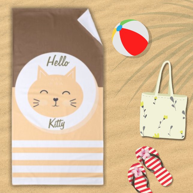 Hello Kitty Beach Towel White & chocolate Color  (Creator Uploaded)
