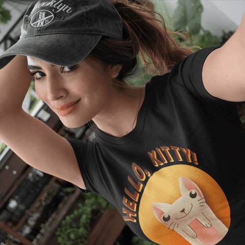 Hello Kitty Cat Retro Simple Modern Minimalist T_Shirt